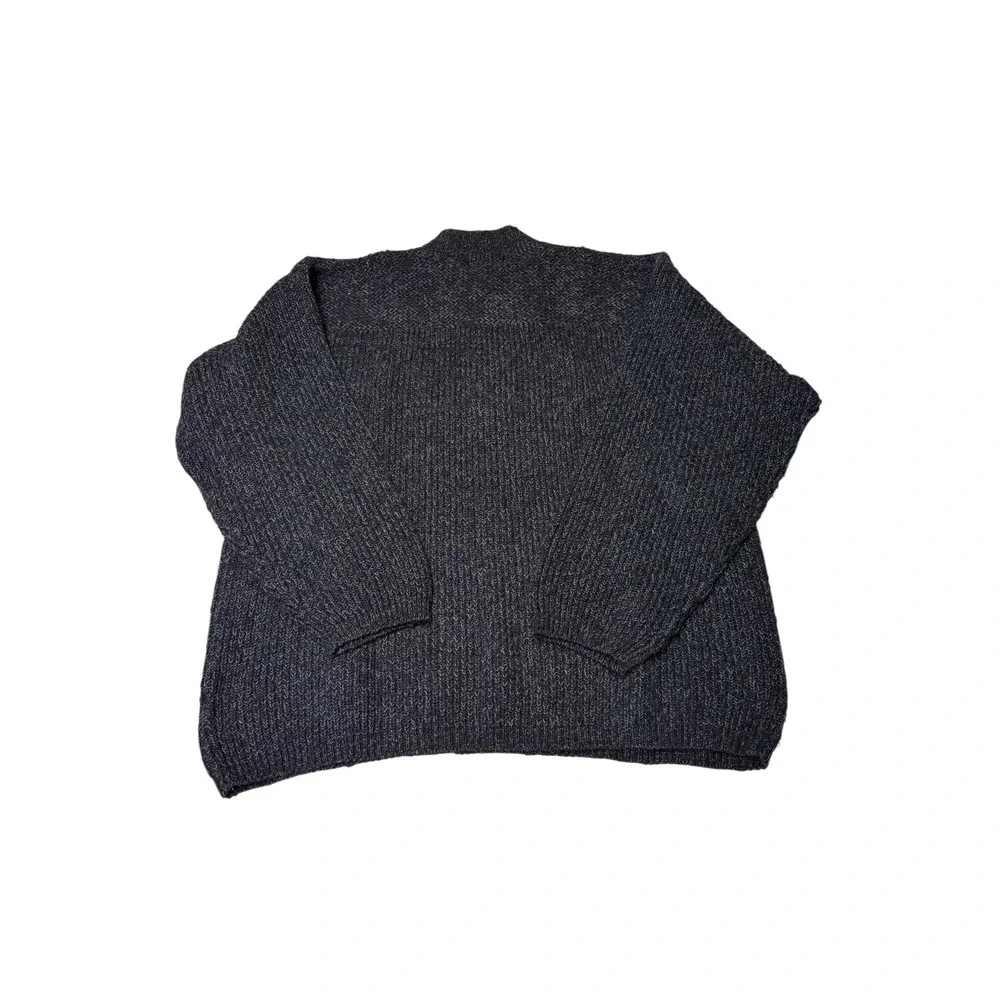 Eddie Bauer Mens XL Tall Gray Speckled Cotton Fisherman Knit Henley‎ Sweater - Picture 3 of 6